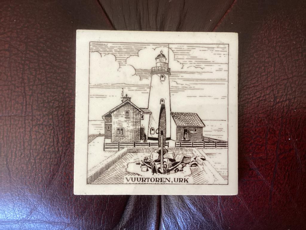 Urk vuurtoren tegel 7.5 cm, Ophalen of Verzenden