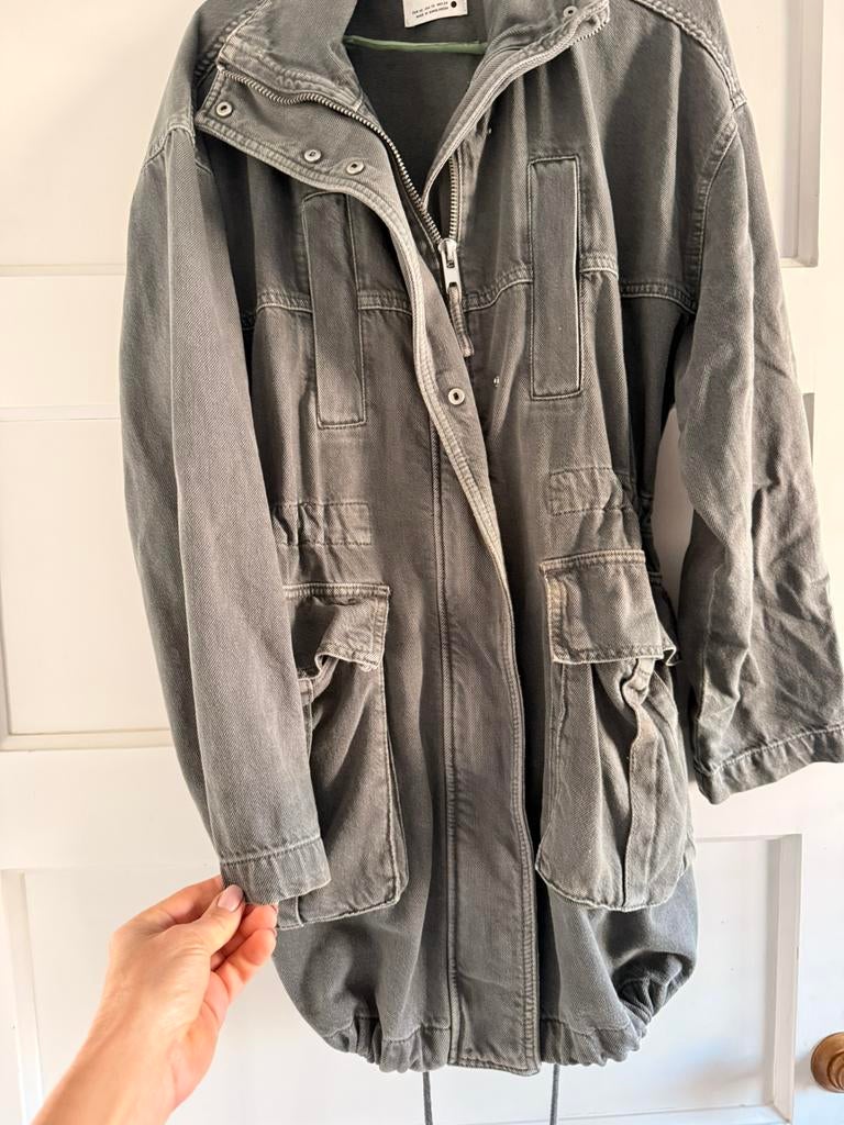 Jeans Jas, Ophalen of Verzenden, Gedragen, Maat 36 (S), Grijs