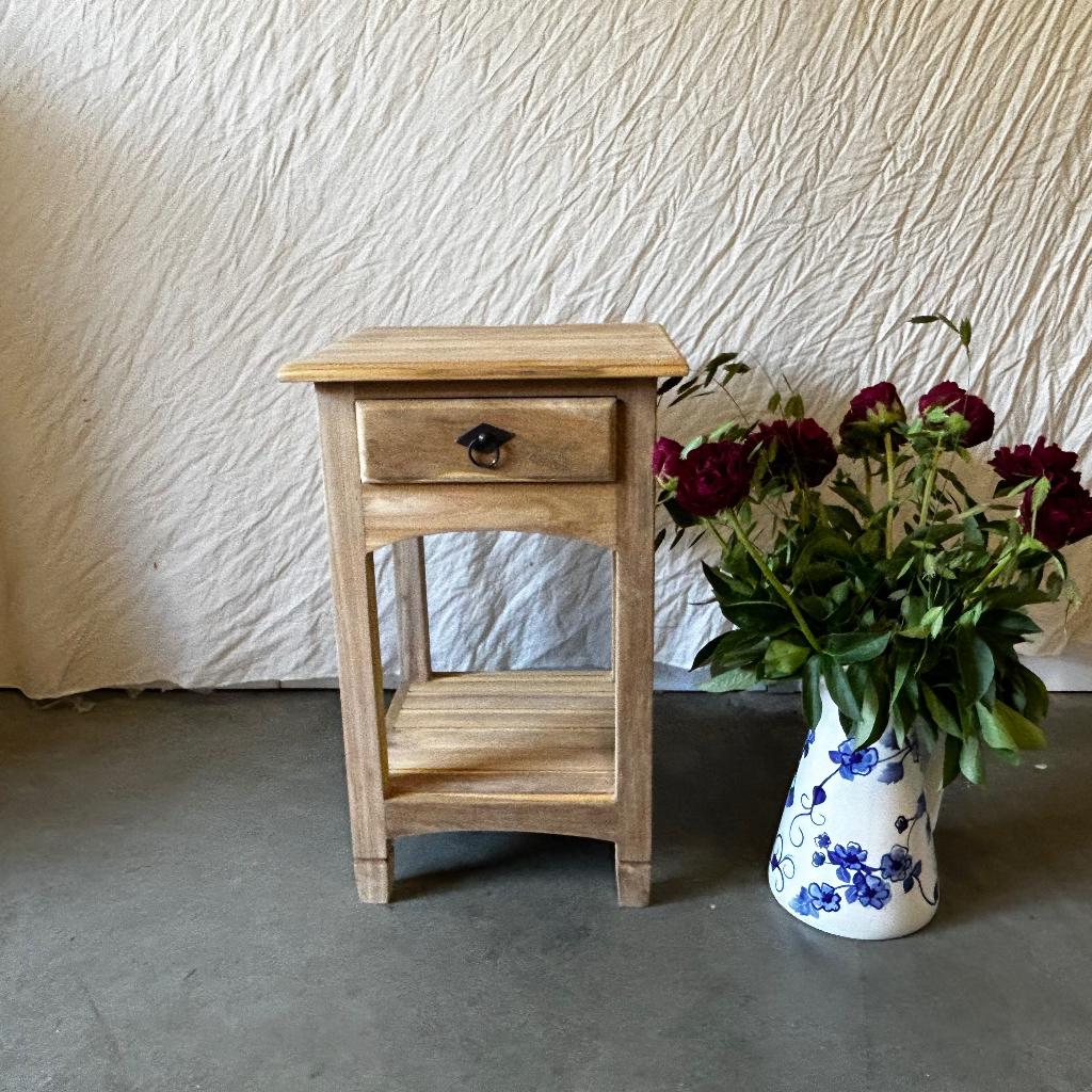 Ladekastje - massief teakhout - 1 lade - Bij TTM Wonen, TTM Wonen, Meubels – (Perzische) Tapijten en Woonaccessoires, Minder dan 50 cm