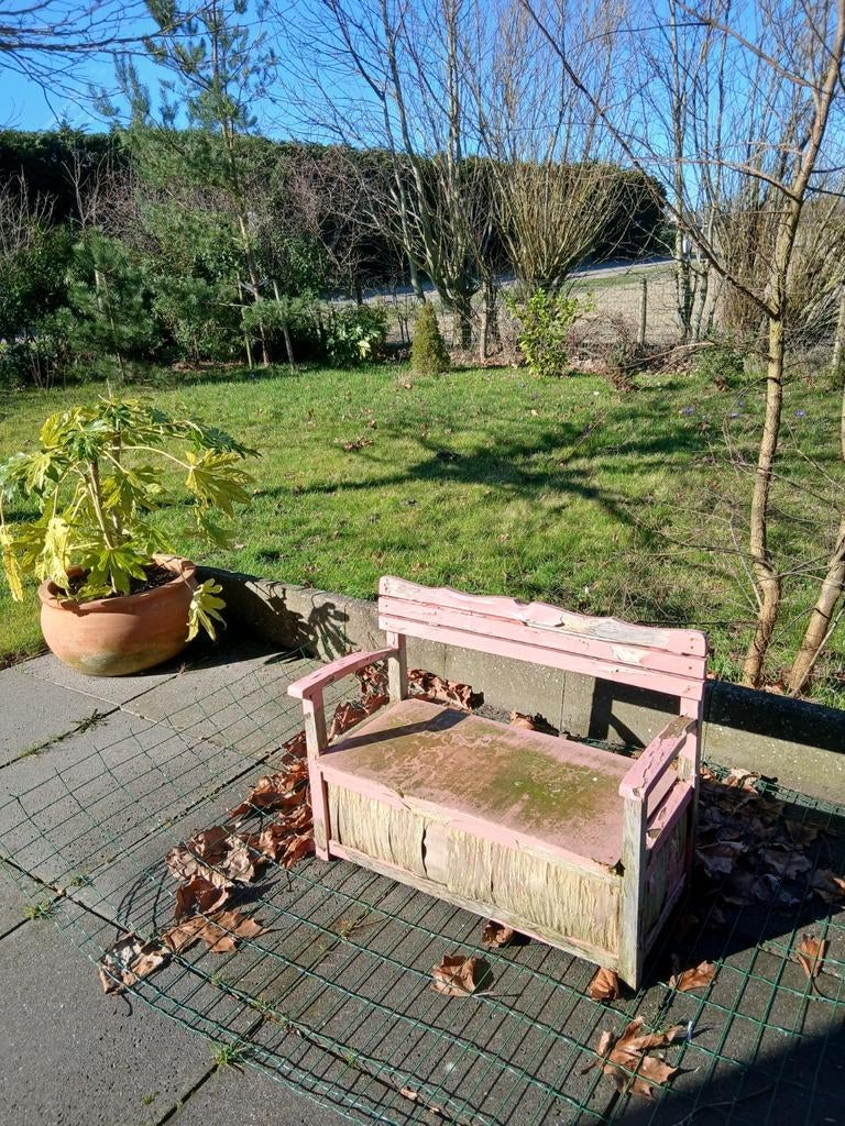Houten kinderbankje, Gratis, nieuw verflaagje nodig, Ophalen, Gebruikt, Overige typen