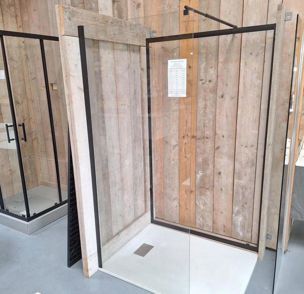 LAATSTE Douchewand inloopdouche zwart 90 x 200 cm nr284, Ophalen of Verzenden, Nieuw