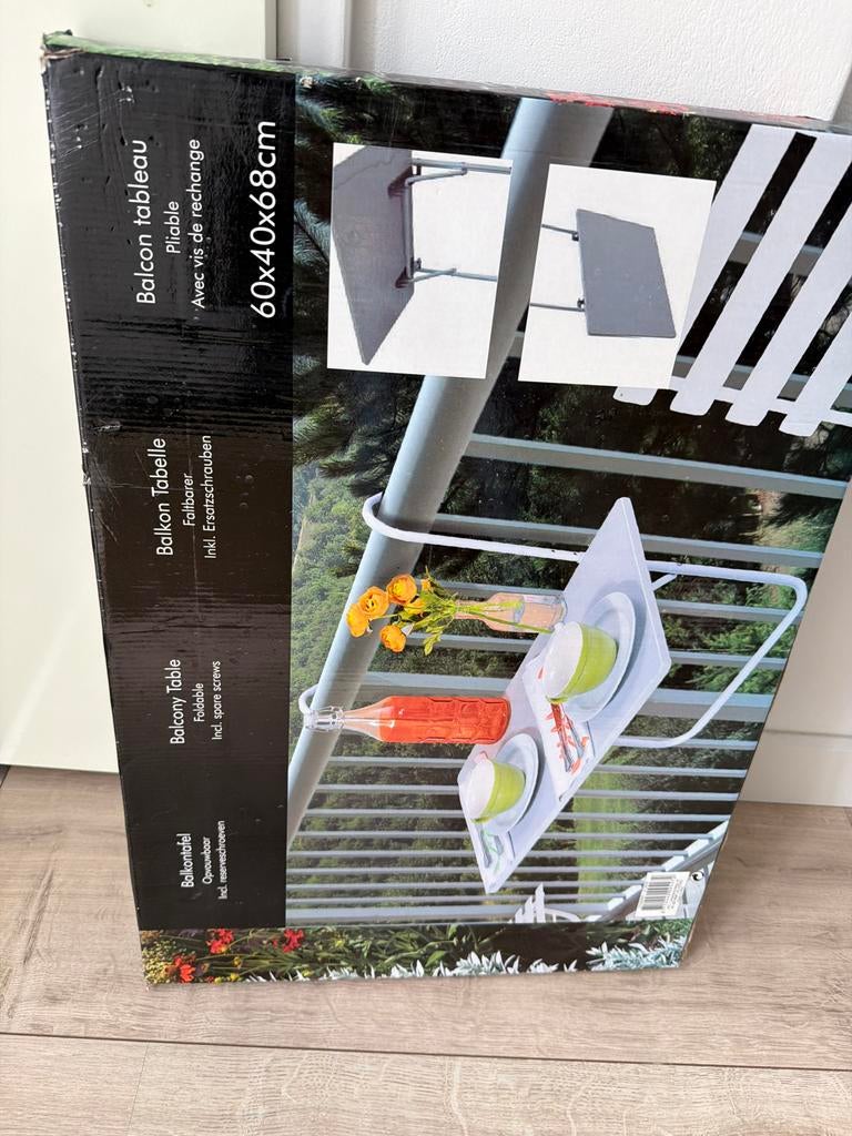 Balkontafel opvouwbaar 60x40x68cm, Ophalen, Nieuw