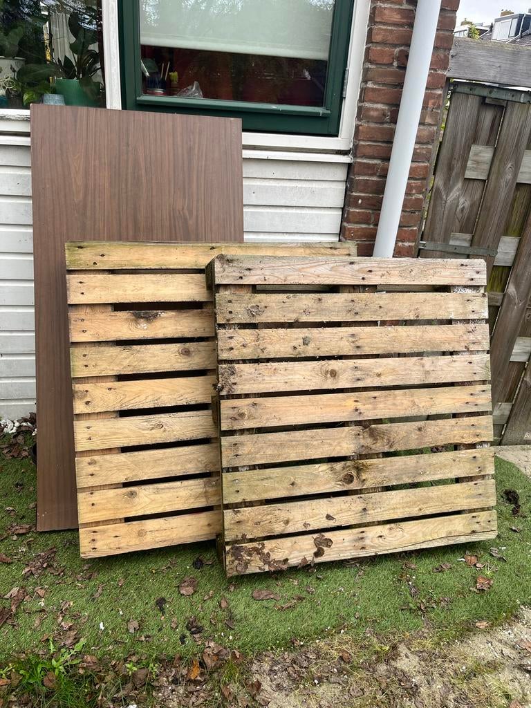 3 houten pallets, Ophalen, Gebruikt, 50 mm of meer, Pallet