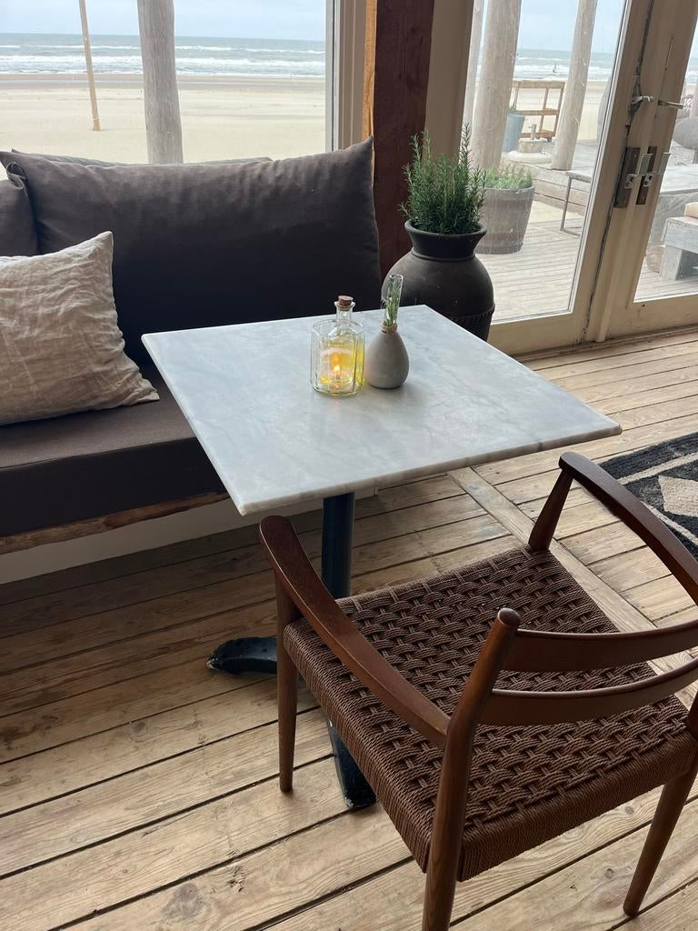 Marmeren tafelblad 60x60 - Per stuk of partij van 7, Ophalen, Overige materialen, Gebruikt, 50 tot 100 cm