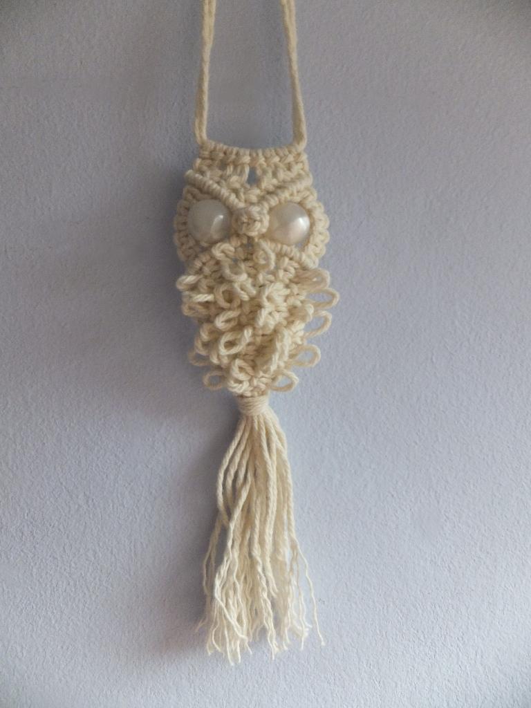 macramé uiltje urban jungle plantenwand recycle handgemaakt, Ophalen