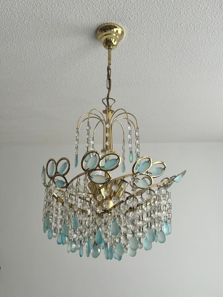 Vintage 2 Italiaanse swirl kroonluchters, Antiek en Kunst, Antiek | Lampen, Ophalen