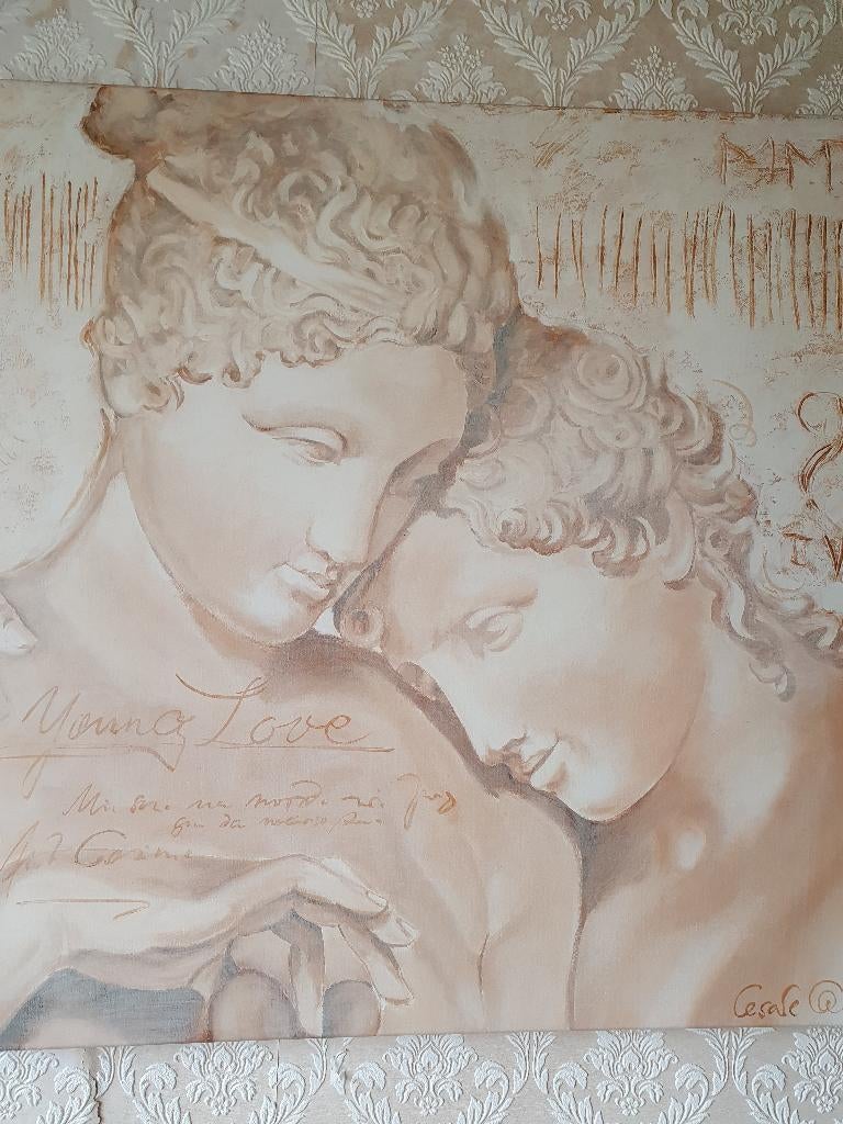 schilderij man/vrouw 80x80, Huis en Inrichting, Woonaccessoires | Schilderijen, Tekeningen en Foto's, *, Zo goed als nieuw, *