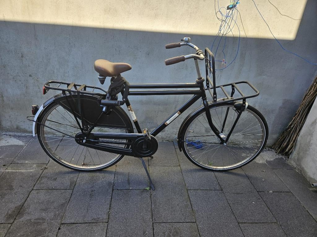 Herenfiets Burgers met bagagedragers voor en achter, Terugtraprem, Gebruikt, 65 cm of meer, Ophalen