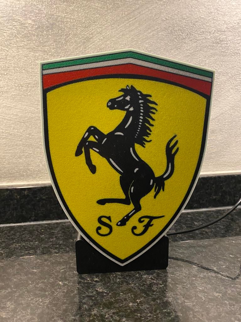 Ferrari led lichtbak lichtreclame mancave item, Ophalen of Verzenden, Lichtbak of (neon) lamp