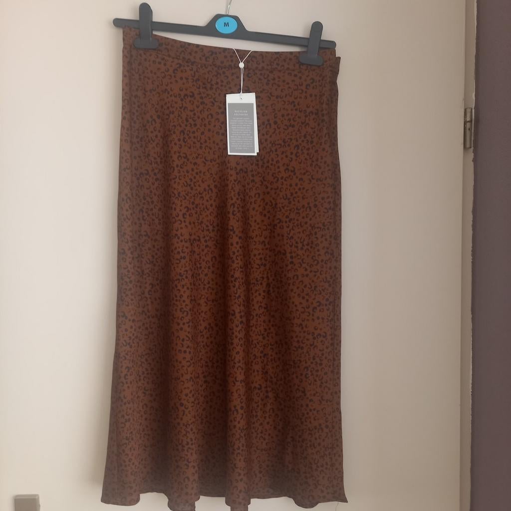 Shoeby Eksept rok satinlook panter mt L, Maat 38/40 (M), Bruin, Nieuw, Ophalen of Verzenden