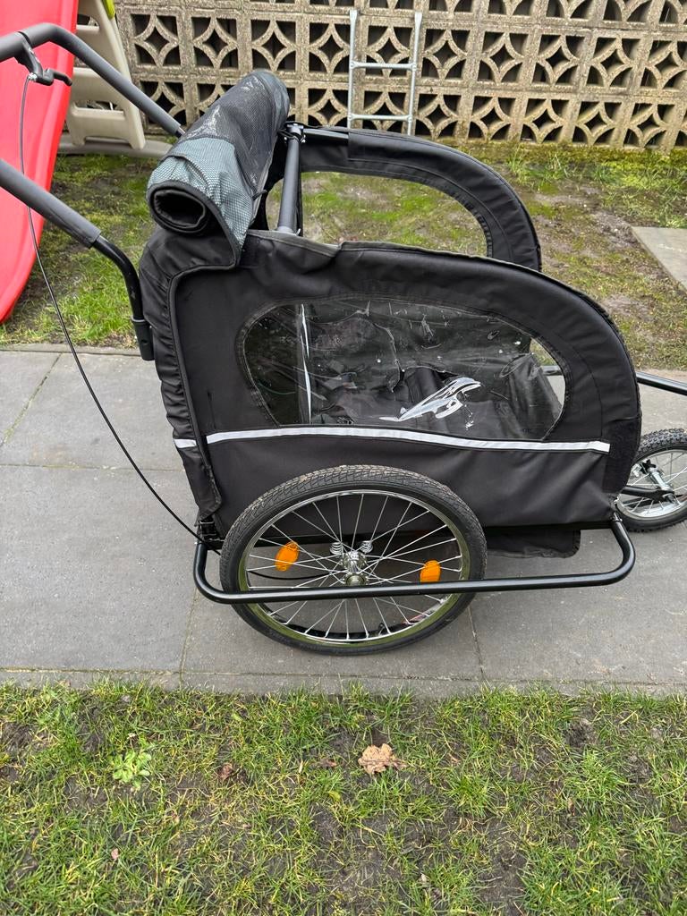 Kinderfietskar / Hondenkar - Zwart, Opvouwbaar, Gebruikt, Opvouwbaar, Ophalen of Verzenden, Kinderkar