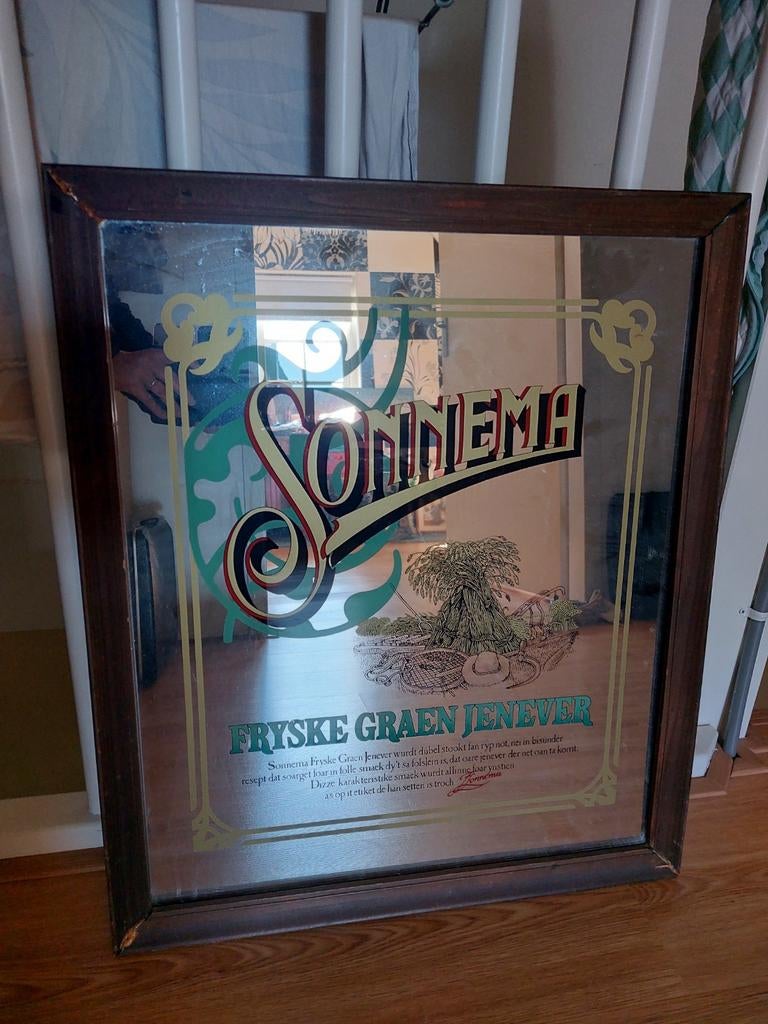 Spiegel met reclame Sonnema, Verzenden, Rechthoekig