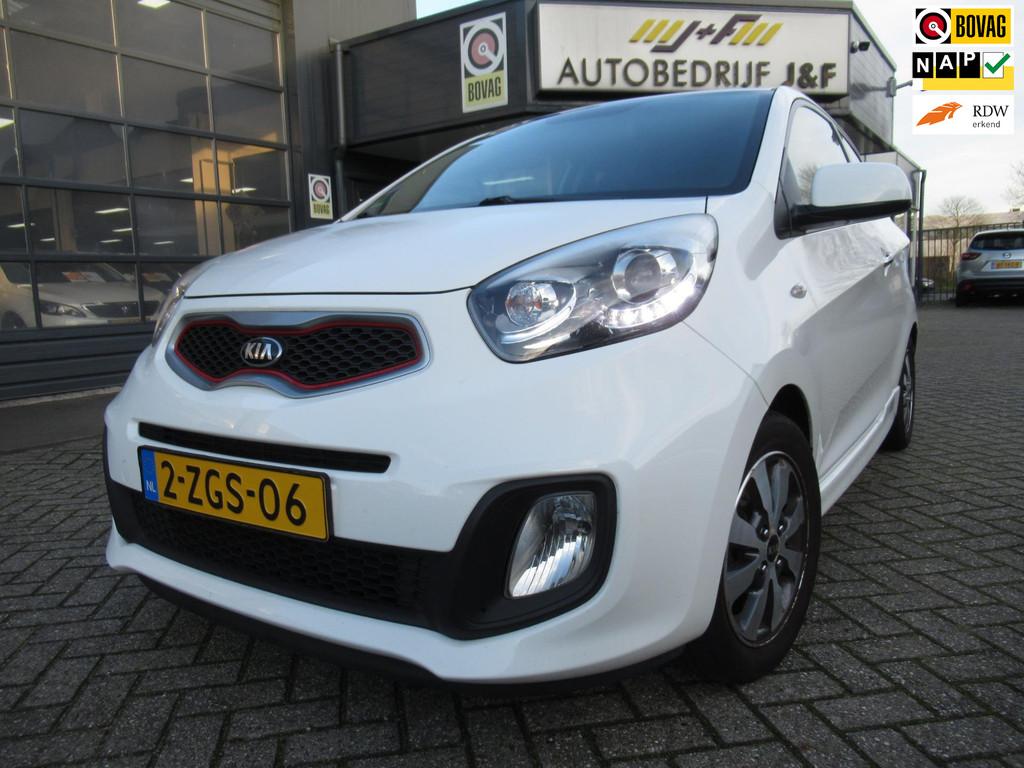Kia Picanto 1.0 CVVT X-treme / LED / Leder / Climate / LMV-v, Auto's, Kia, Voorwielaandrijving, Euro 5, Zwart, 400 kg