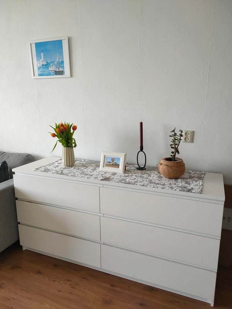 Witte Ikea Malm ladekast, Huis en Inrichting, Kasten | Dressoirs, 50 tot 100 cm, 25 tot 50 cm, Ophalen
