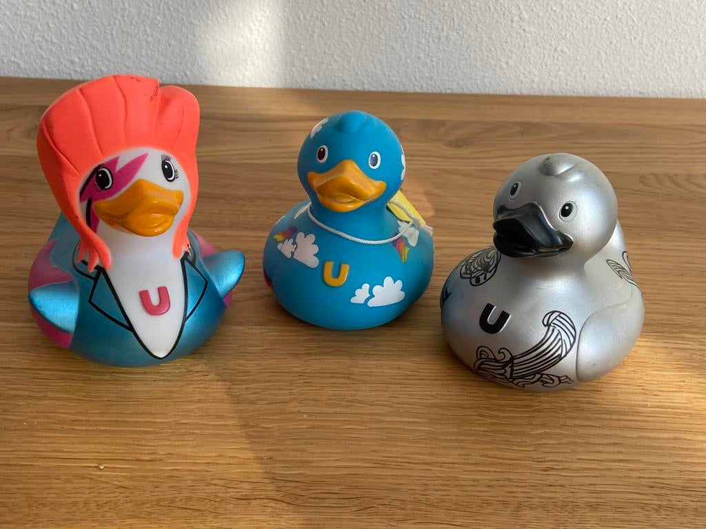 Drie badeendjes Bud; Zag, Cloud 9 en Snazzy, Ophalen, Zo goed als nieuw