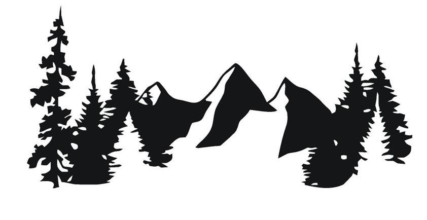 camper caravan bus sticker mountain in the woods