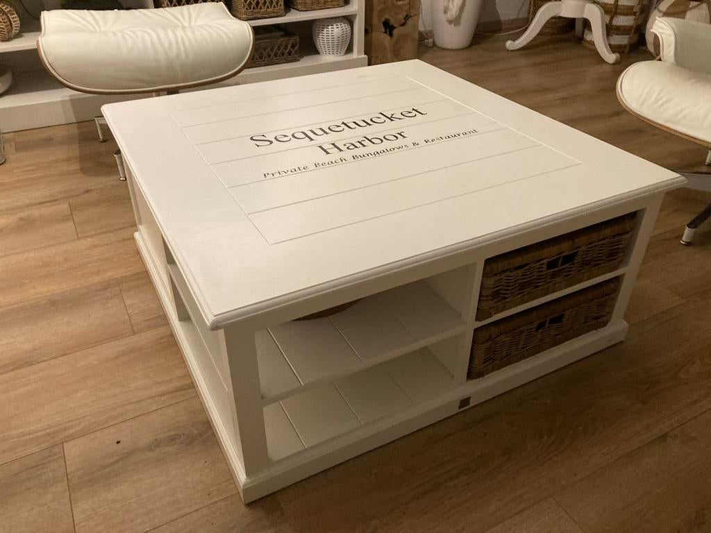 Stijlvolle RM Salontafel met Opbergruimte, Gebruikt, Vierkant, Minder dan 50 cm, Overige houtsoorten