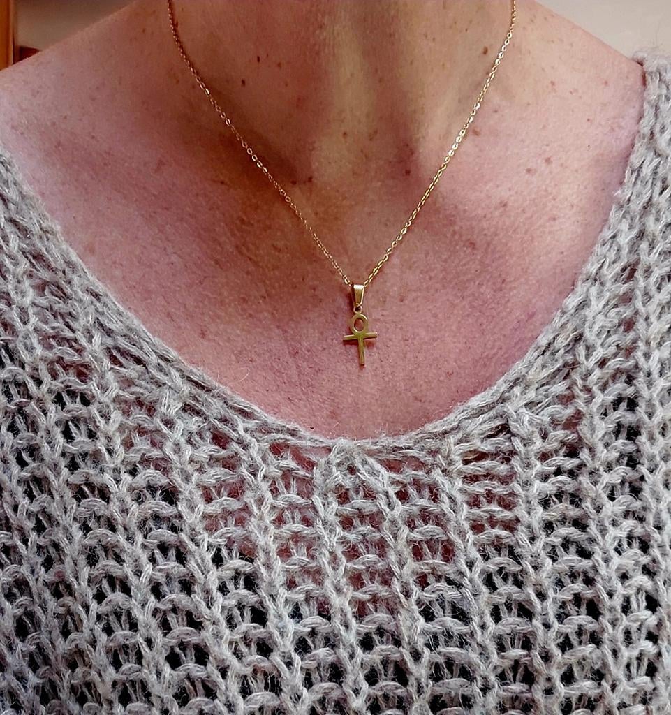 Subtiele Ankh ketting. Verkleurd niet!, Ophalen of Verzenden, Nieuw, Goud, Overige materialen