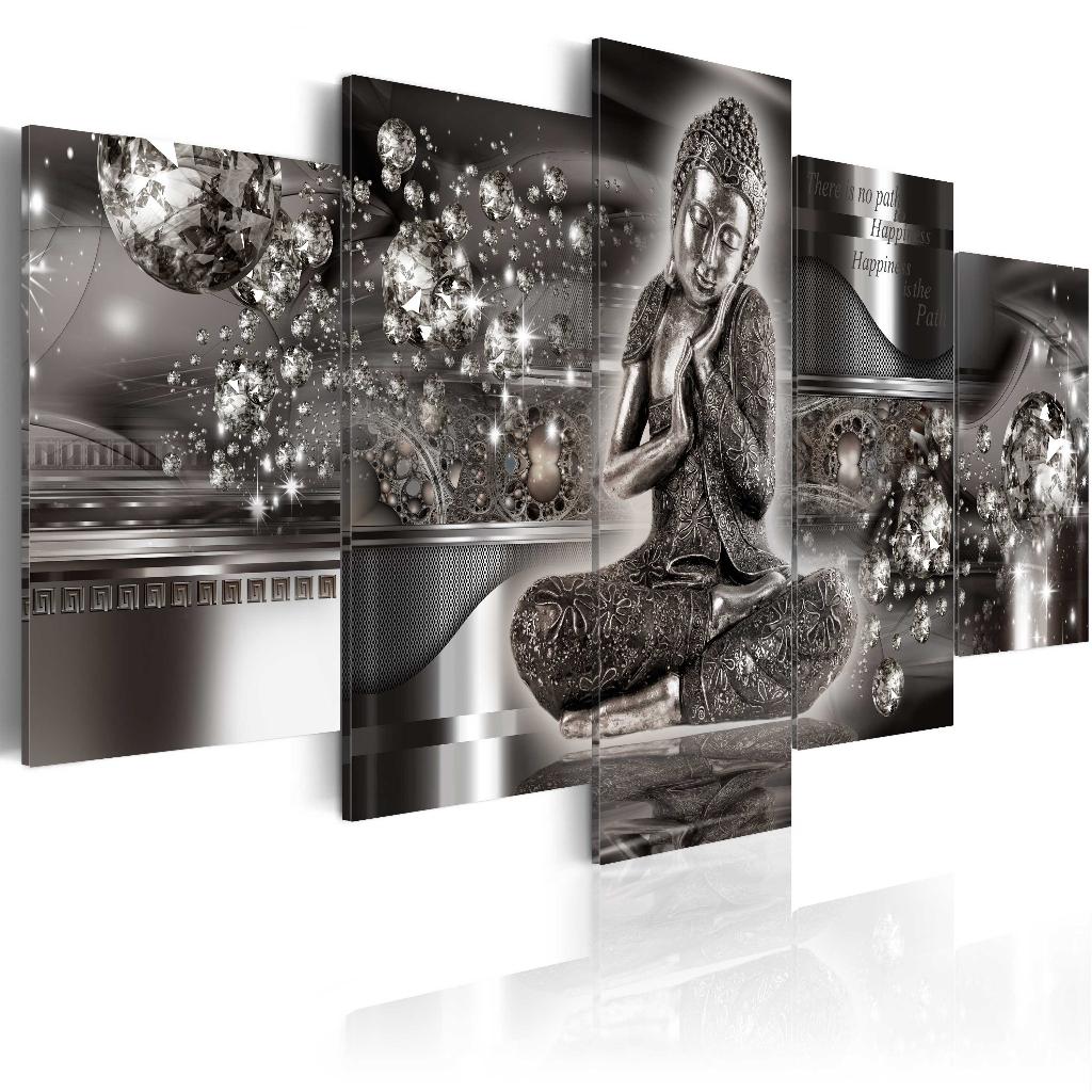 572 Buddha Boedha XXL 5 Luik Canvas Schilderij 200x100cm, Ophalen of Verzenden
