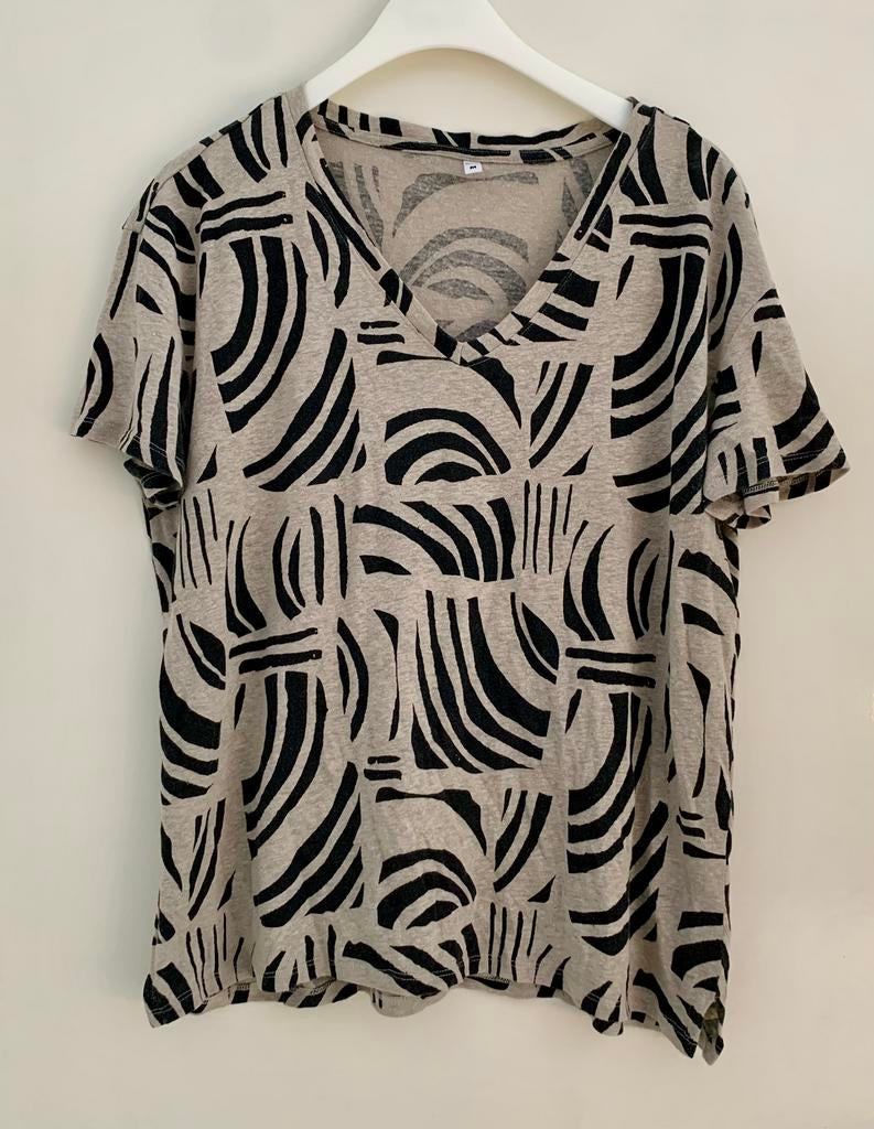 Mooi shirt met linnen, M, Hema, Kleding | Dames, Tops, Maat 38/40 (M), Beige, Ophalen of Verzenden, Zo goed als nieuw