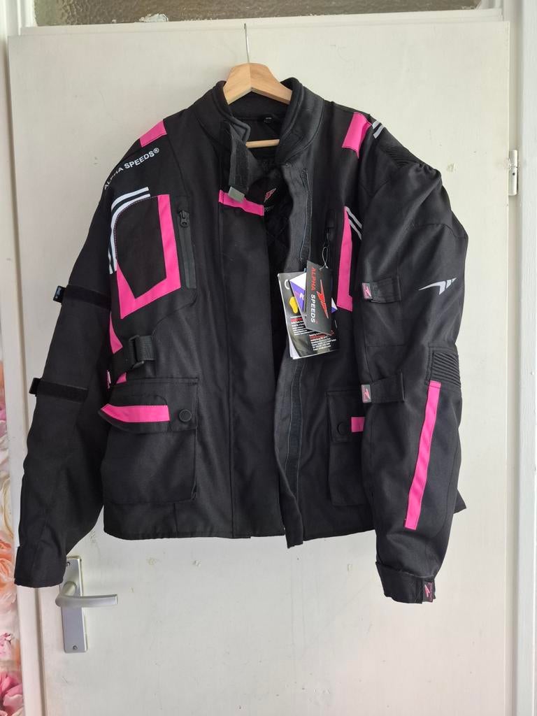 Moterjas nieuw draagmaat 42/44, Motoren, Nieuw met kaartje, Jas | textiel, Dames, Alpha speeds