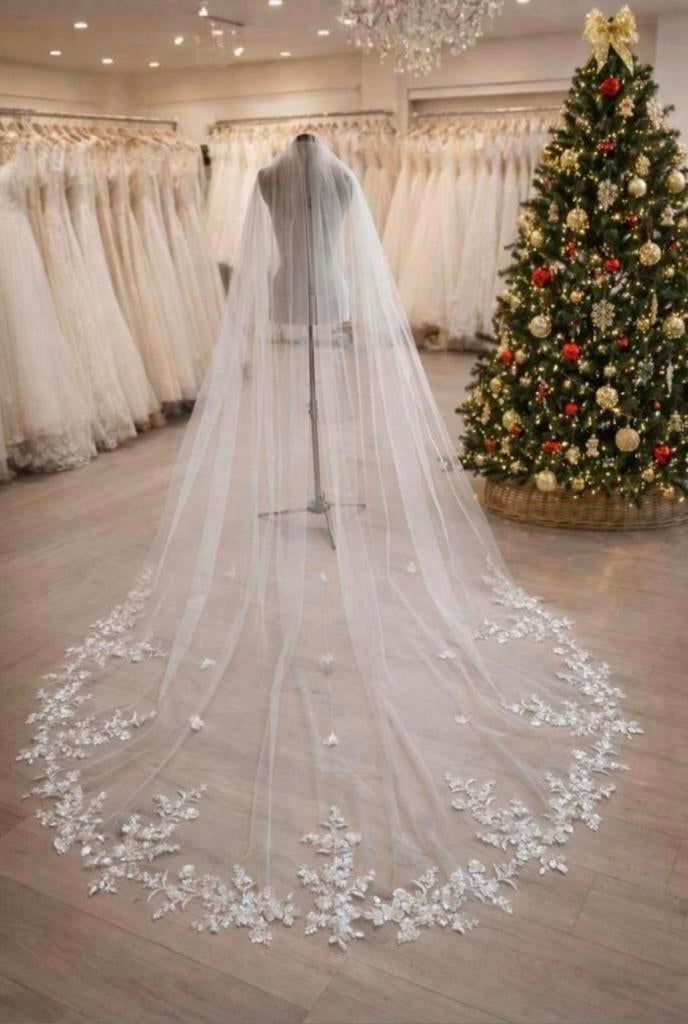 Bruidssluier trouwsluier, Wit, Ophalen of Verzenden, Zo goed als nieuw, Accessoires