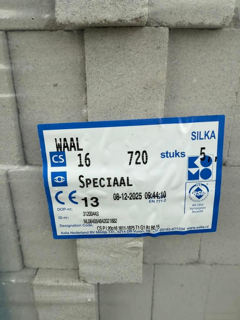 Kalkzandsteen lijmblokken en metselblokken, Postbus 128, 6100 AC Echt, Kalkzandstenen, Nieuw, Ophalen of Verzenden