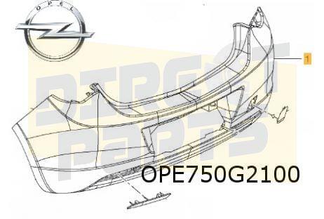 Opel Astra J (12/09-19/12) achterbumper  (te spuiten) Origin