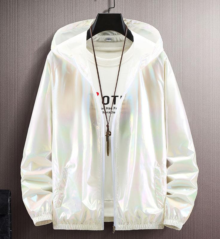 Witte glimmende jas / heren dames glanzende zomerjas, Kleding | Heren, Verzenden, Nieuw, Overige maten, Wit
