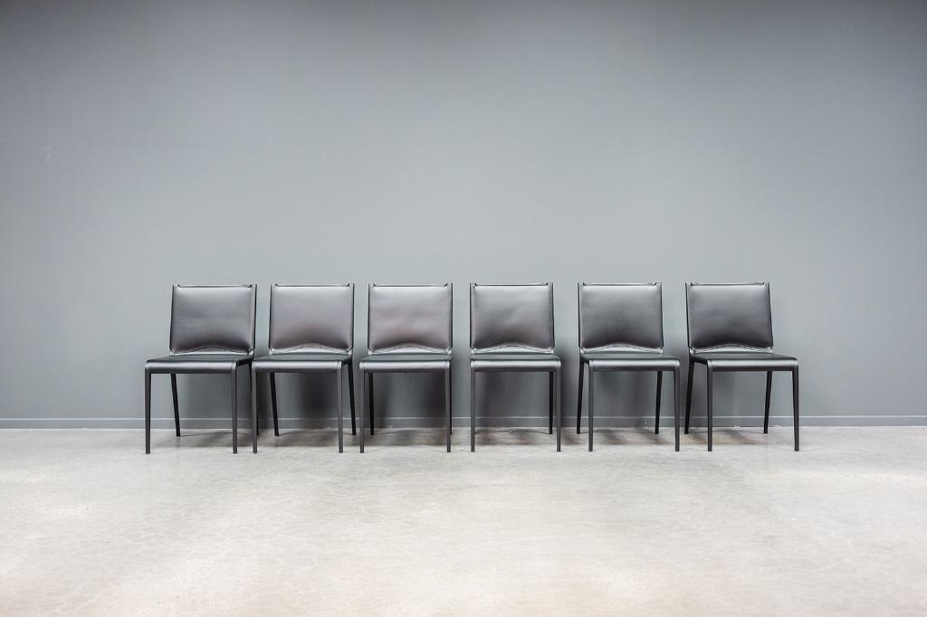 Bikappa chair, 6x, Ophalen of Verzenden, Zo goed als nieuw, Zwart, Vijf, Zes of meer stoelen