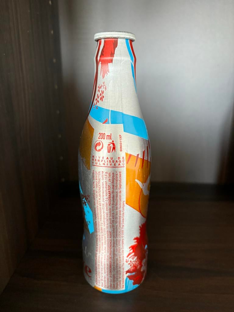 Coca Cola M5 flesje Benelux aluminium, Ophalen of Verzenden, Zo goed als nieuw, Verpakking