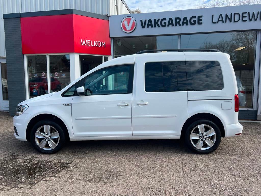 Volkswagen Caddy 1.4 TSI Trendline, Navi, Cruise, PDC, 1e ei, Auto's, Stof, Gebruikt, 4 cilinders, Wit