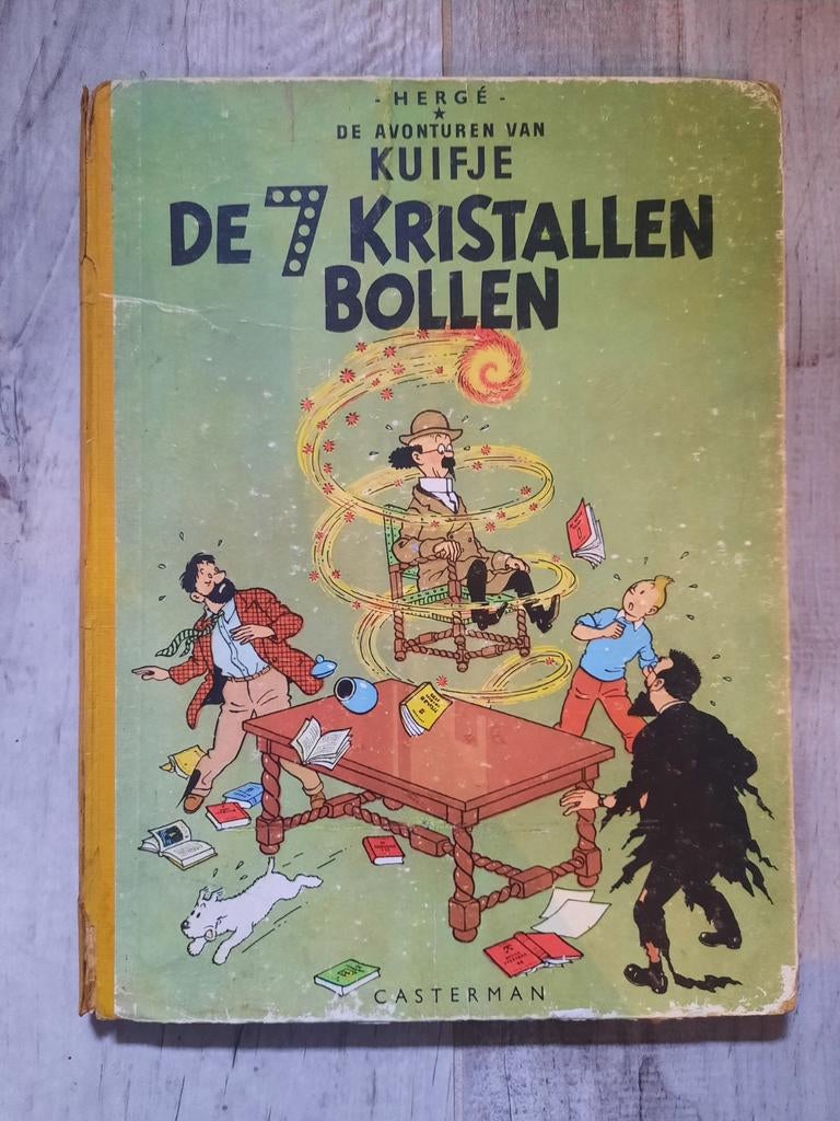 Kuifje HC de 7 kristallen bollen 1956, Gelezen, Eén stripboek, Ophalen of Verzenden, Hergé