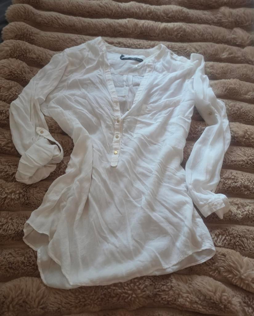 Zara Basic blouse maat S, Kleding | Dames, Ophalen of Verzenden, Zo goed als nieuw, Maat 38/40 (M), Wit