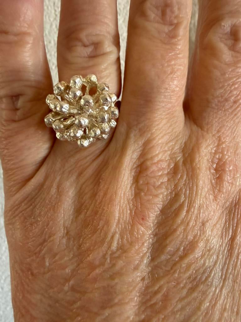 H132/Zilveren FLORA DANICA ring Denemarken, Gebruikt, Verzenden, X, Dame