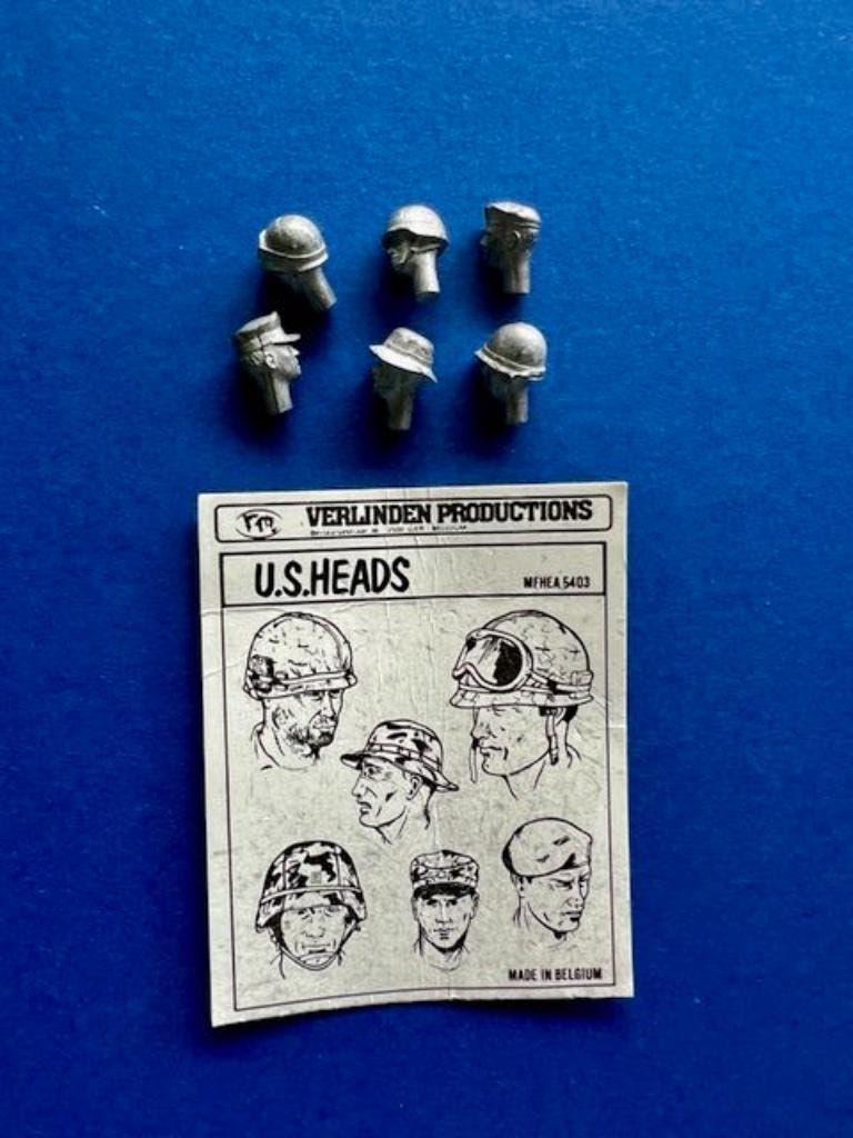 Verlinden	MFHEA5403	US Heads 	1/35	metal, Hobby en Vrije tijd, Modelbouw | Figuren en Diorama's, Nieuw, 1:35 tot 1:50, Verzenden
