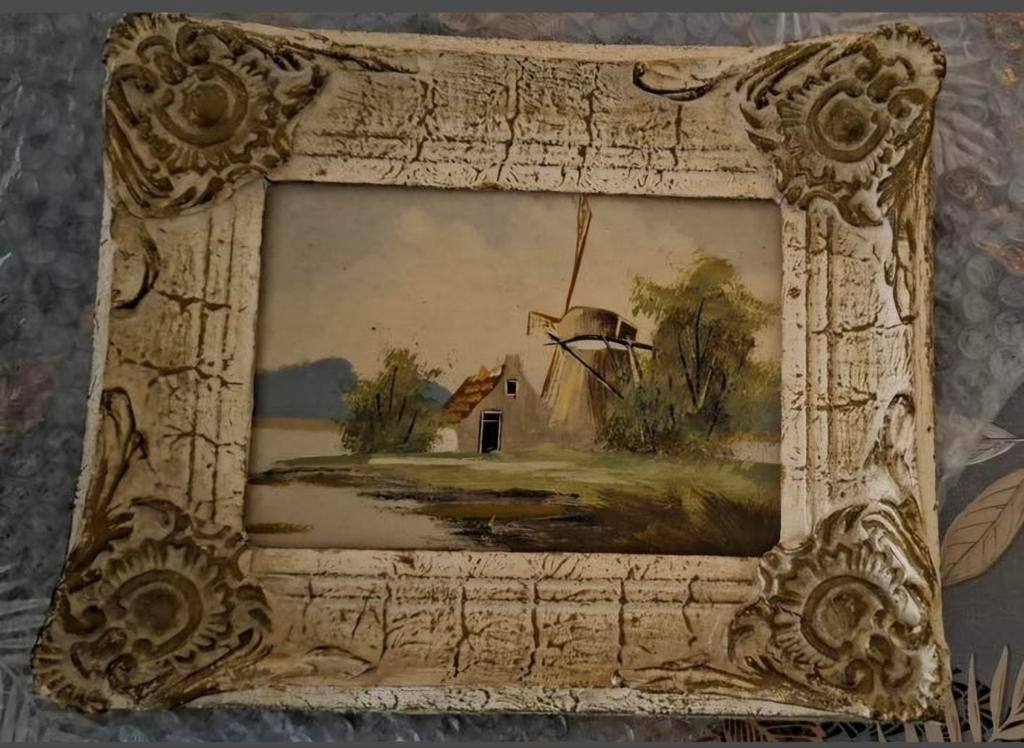 Klein schilderij op paneel, Antiek en Kunst, Ophalen of Verzenden