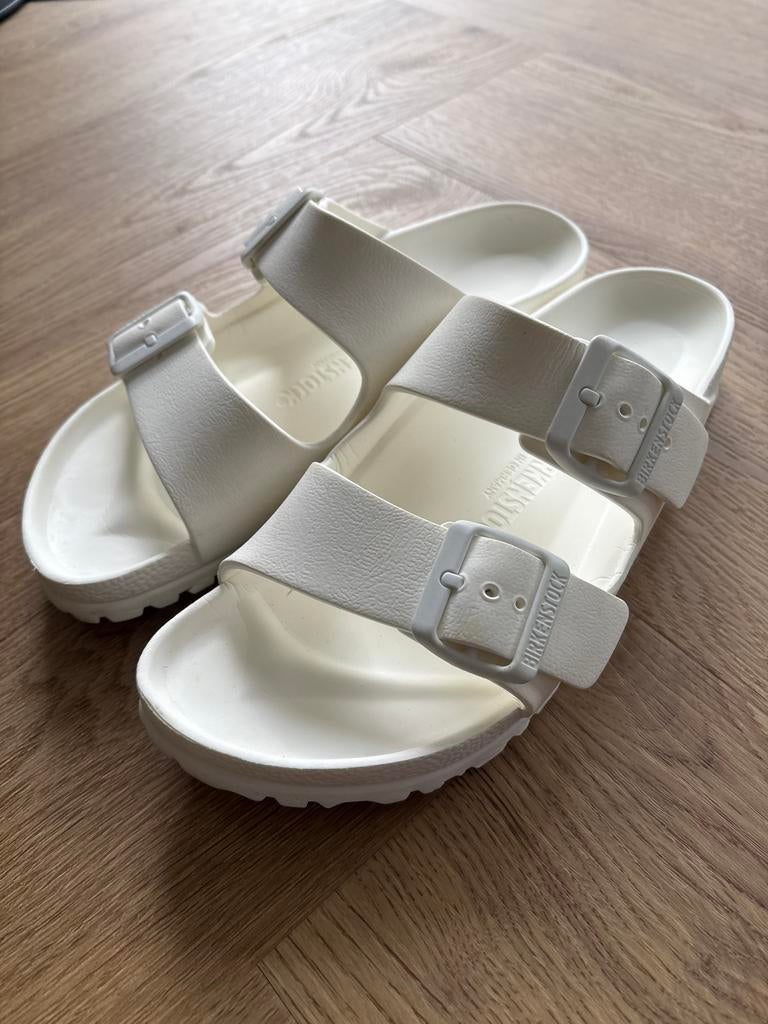 Birkenstock Arizona Eva White - Maat 37, Kleding | Dames, Schoenen, Wit, Zo goed als nieuw, Sandalen of Muiltjes, Ophalen of Verzenden