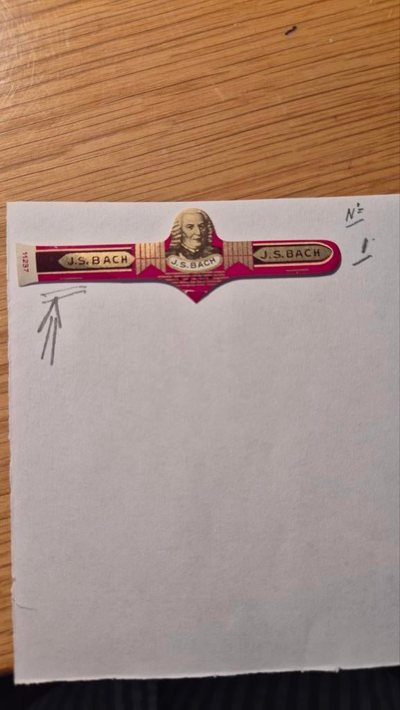 Sigarenbanden J S  BACH, Ophalen, Zo goed als nieuw, Sigarenbandjes