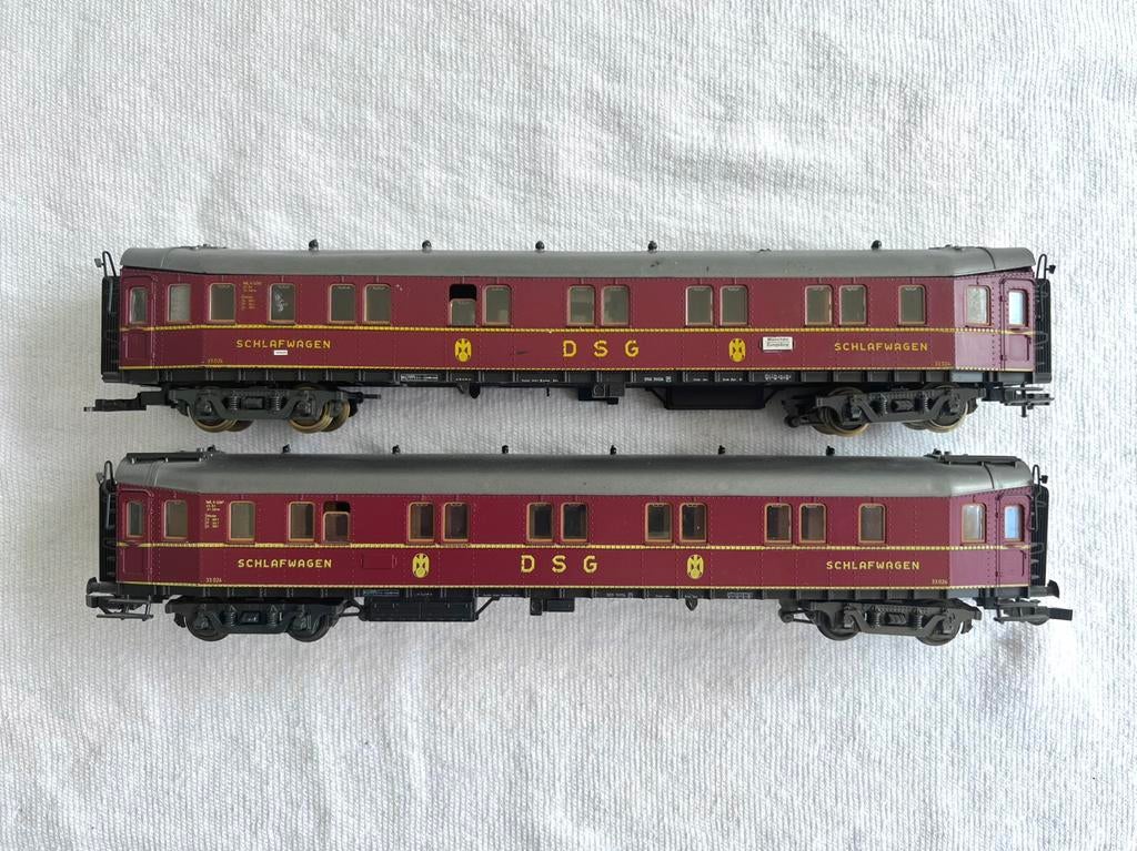 2x Roco 44452 DSG slaaprijtuigen H0, Gebruikt, Gelijkstroom, Wagon, Ophalen of Verzenden