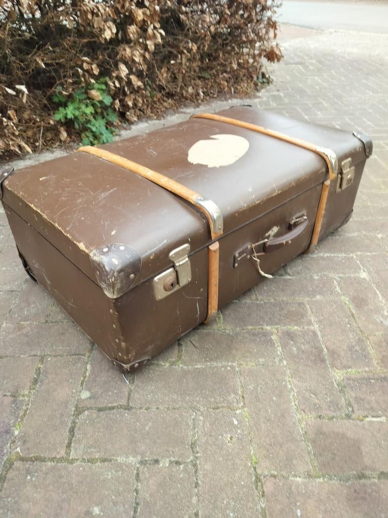 Vintage Koffer - Bruin - Decoratief en Ruim, Sieraden, Tassen en Uiterlijk, Koffers, Ophalen of Verzenden, Gebruikt, Leer
