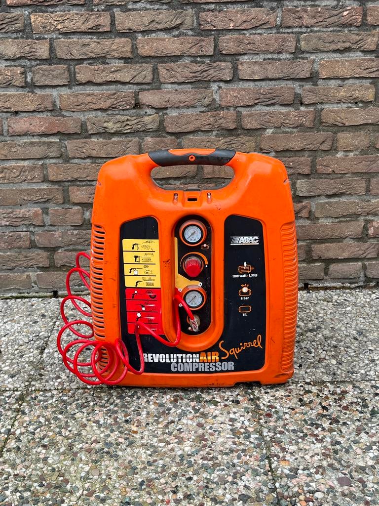 ABAC RevolutionAIR Squirrel Compressor - Compact & Mobiel, Doe-het-zelf en Verbouw, Compressors, Gebruikt, 6 tot 10 bar, Ophalen of Verzenden