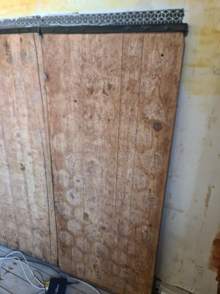 Oude houtwolcementplaten / Heraklithplaten (140x59x4cm), Huis en Inrichting, Slaapkamer | Bedden, Ophalen, Overige materialen