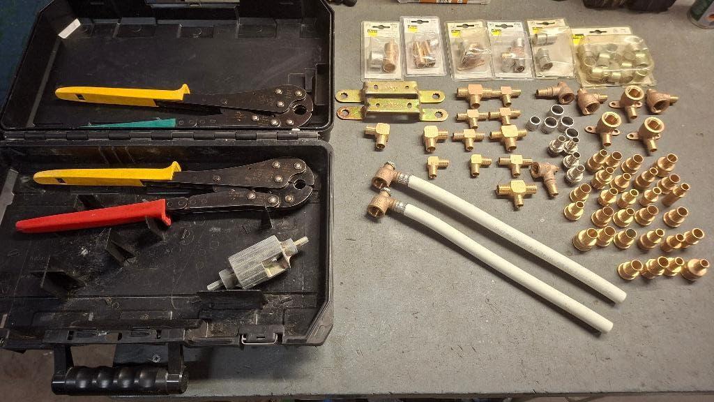 2x Viega Pexfit hand Perstangen 16 + 20 en koppelingen, ., Ophalen of Verzenden, Zo goed als nieuw, .