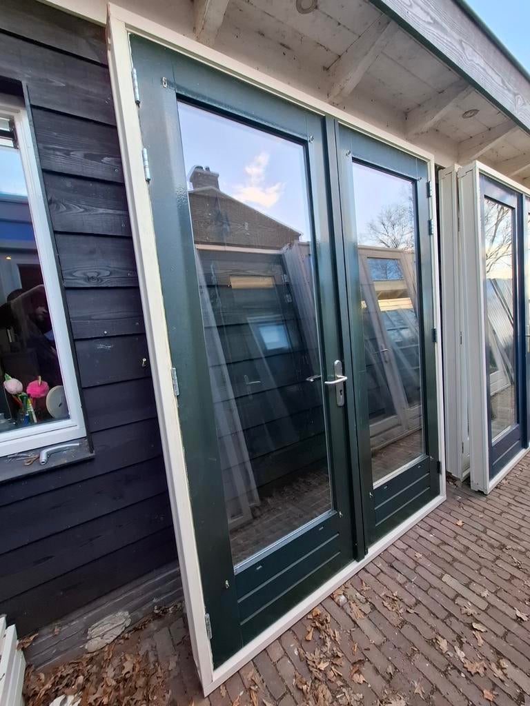 Openslaande tuindeuren dubbel glas deuren terrasdeuren pui, Doe-het-zelf en Verbouw, Kozijnen en Schuifpuien, Ophalen, Deurkozijn