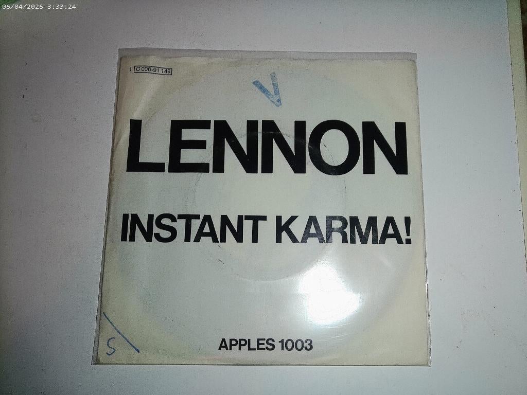 John lennon ( Beatles ) - Instant Karma, Cd's en Dvd's, Vinyl Singles, Gebruikt, 7 inch, Single, Ophalen of Verzenden