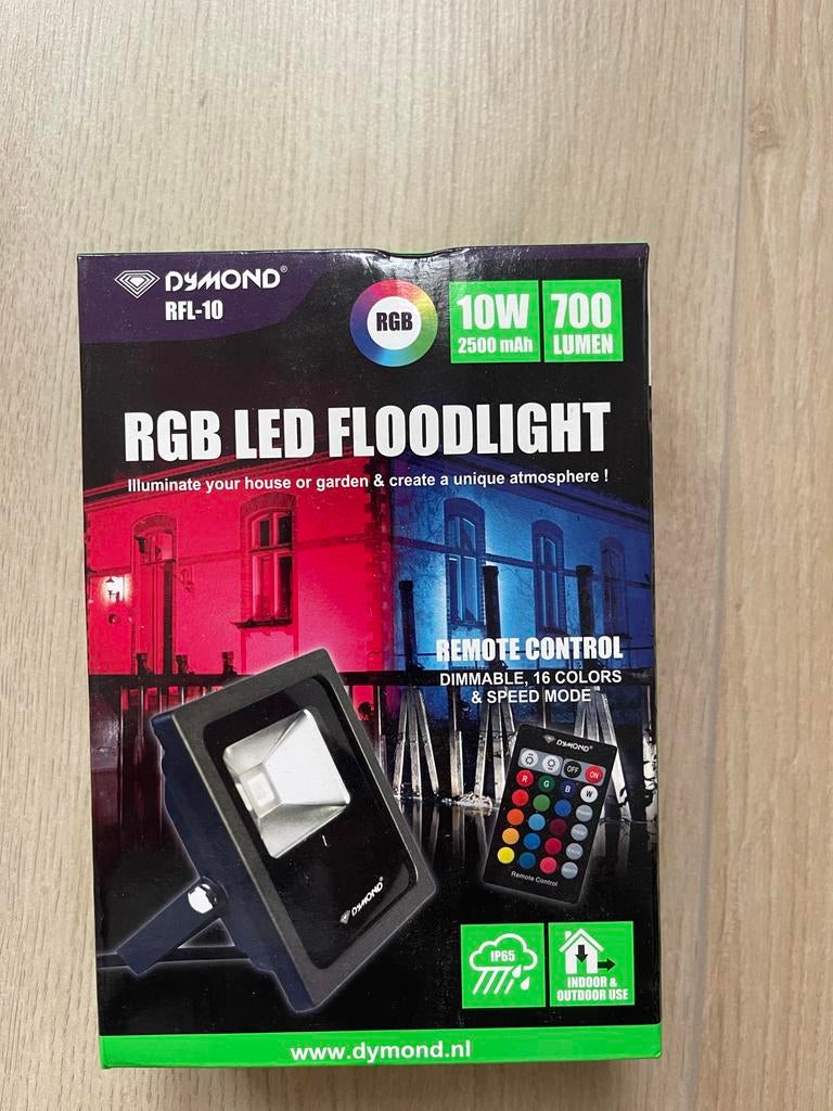 Dymond RGB LED Floodlight 10W 700 Lumen met Afstandsbedienin, Ophalen of Verzenden, Nieuw