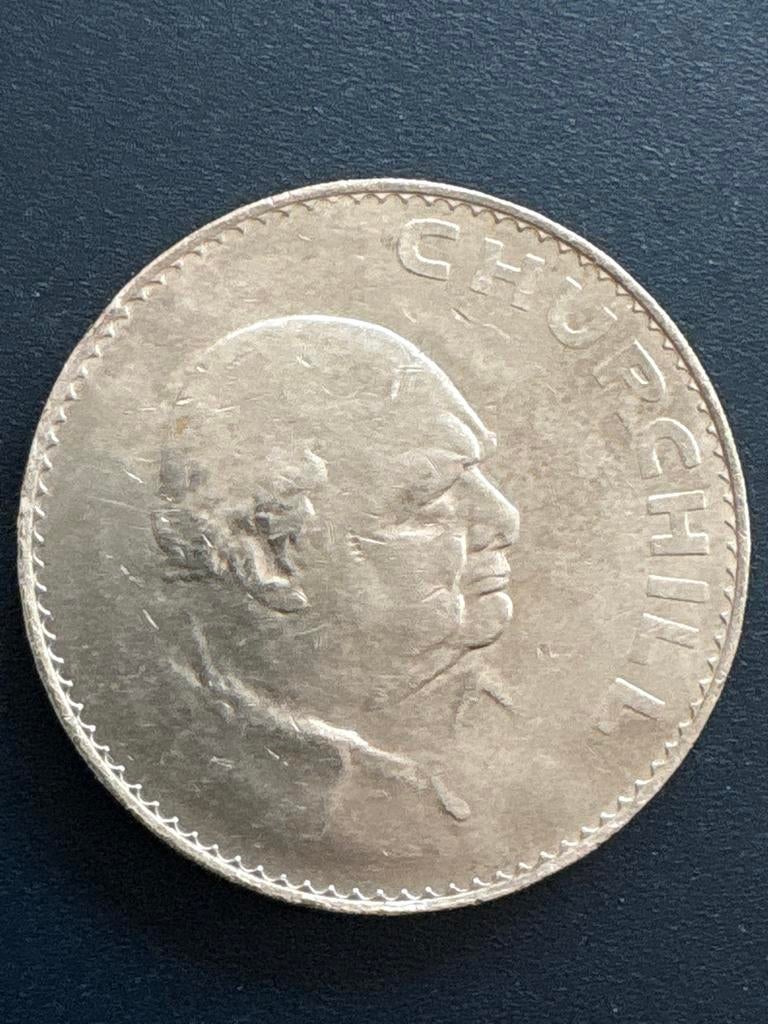 1965 Churchill Kroon Munt - Elizabeth II, Postzegels en Munten, Ophalen of Verzenden, Overige landen, Losse munt