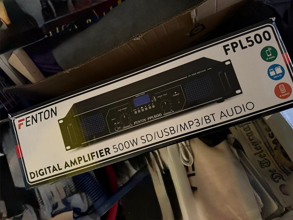 Fenton FPL500 Digitale Versterker met MAX MAX26 Speakers, Overige merken, Gebruikt, Ophalen of Verzenden, 120 watt of meer