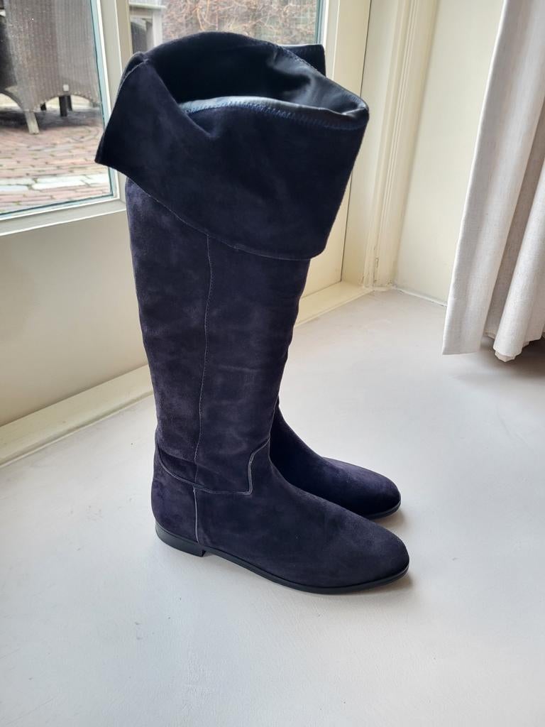 Prachtige suède zwarte hoge laarzen, maat 41, Ophalen of Verzenden, Zo goed als nieuw, Zwart, Hoge laarzen